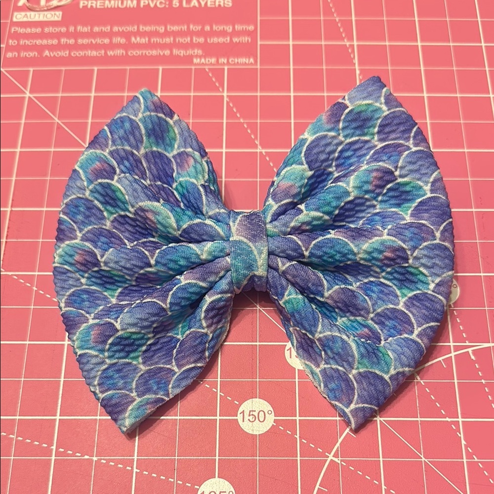Blue and Purple Mermaid Scale Hair Bow